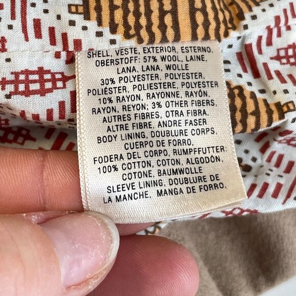 Anthropologie Elevenses Judith Belted Wool Coat Khaki Brown 6 Full Zip Lined - Picture 6 of 11